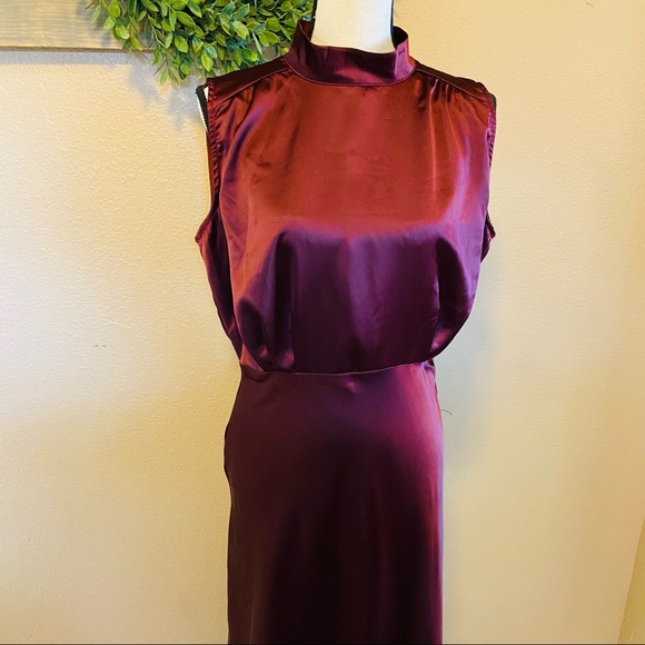 Lulus Classic Elegance Wine Satin Maxi Dress - Picture 8 of 11